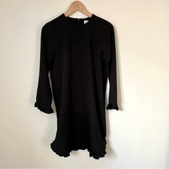 GANNI Clark Long Sleeve Dress in Black NWT - Picture 5 of 11